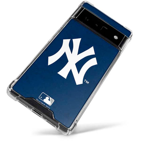 MLB New York Yankees - Solid Distressed Google Pixel 6 Clear Case